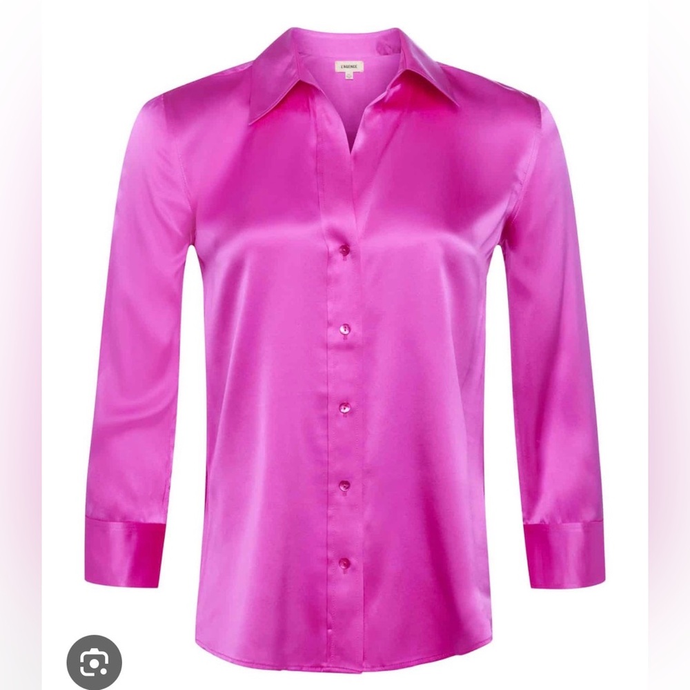NWT L’agence Dani bright purple blouse size small